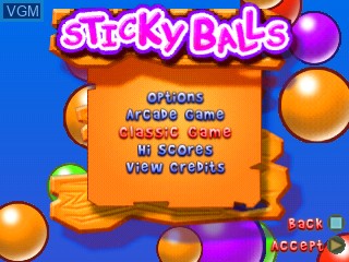 Image du menu du jeu Sticky Balls sur Tiger Gizmondo