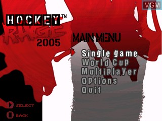 Image du menu du jeu Hockey Rage 2005 sur Tiger Gizmondo