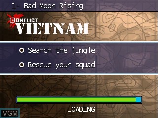 Image du menu du jeu Conflict - Vietnam sur Tiger Gizmondo