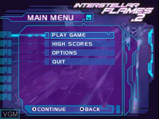 Image du menu du jeu Interstellar Flames 2 sur Tiger Gizmondo