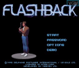 Image de l'ecran titre du jeu Flashback sur Atari Jaguar