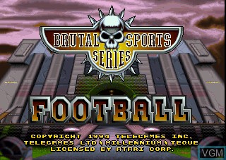 Image de l'ecran titre du jeu Brutal Sports Football sur Atari Jaguar
