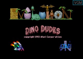 Image de l'ecran titre du jeu Evolution - Dino Dudes sur Atari Jaguar