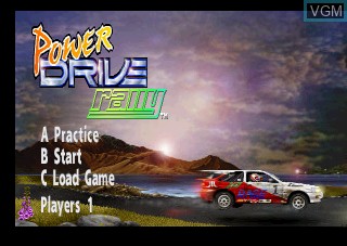 Image de l'ecran titre du jeu Power Drive Rally sur Atari Jaguar
