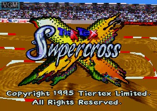 Image de l'ecran titre du jeu Supercross 3D sur Atari Jaguar