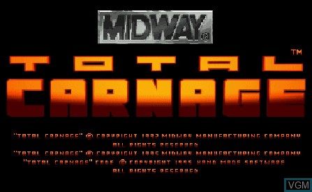 Image de l'ecran titre du jeu Total Carnage sur Atari Jaguar