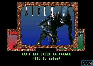 Image du menu du jeu Alien vs. Predator sur Atari Jaguar