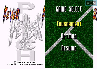 Image du menu du jeu Fever Pitch Soccer sur Atari Jaguar
