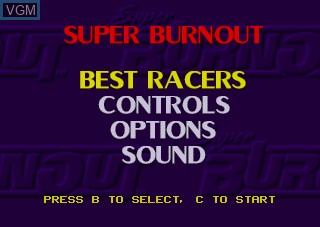Image du menu du jeu Super Burnout sur Atari Jaguar