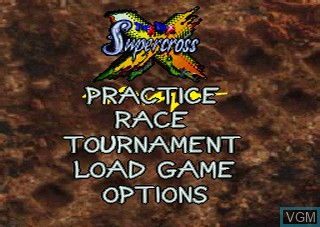 Image du menu du jeu Supercross 3D sur Atari Jaguar