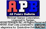 Image de l'ecran titre du jeu APB - All Points Bulletin sur Atari Lynx