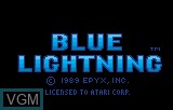 Image de l'ecran titre du jeu Blue Lightning Demo sur Atari Lynx