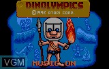 Image de l'ecran titre du jeu Dinolympics sur Atari Lynx