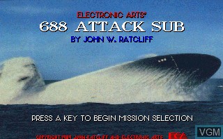 Image de l'ecran titre du jeu 688 Attack Sub sur MS-DOS