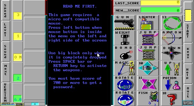 Image de l'ecran titre du jeu 1993tris sur MS-DOS