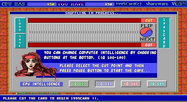 Image du menu du jeu 1995Card+ sur MS-DOS
