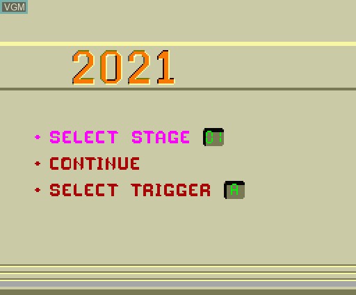Image du menu du jeu 2021 Snooky! sur MSX Turbo-R
