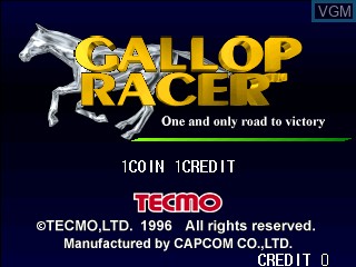 Image de l'ecran titre du jeu Gallop Racer sur MAME