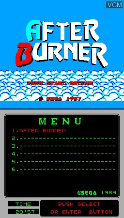 Image de l'ecran titre du jeu MegaTech - After Burner sur MAME