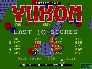 Image de l'ecran titre du jeu Yukon sur MAME