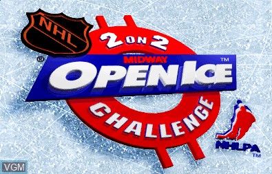 Image de l'ecran titre du jeu 2 on 2 Open Ice Challenge sur MAME