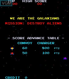 Image de l'ecran titre du jeu Galaxian Turbo sur MAME