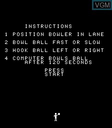 Image du menu du jeu 3-D Bowling sur MAME