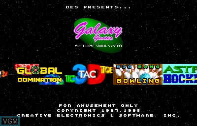 Image du menu du jeu Galaxy Games StarPak 4 sur MAME