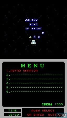 Image du menu du jeu MegaTech - Astro Warrior sur MAME