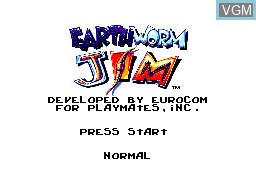 Image de l'ecran titre du jeu Earthworm Jim sur Sega Master System