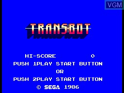 Image de l'ecran titre du jeu Transbot sur Sega Master System