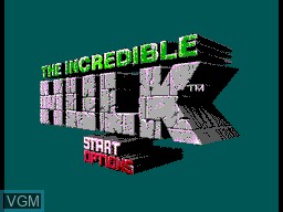 Image du menu du jeu Incredible Hulk, The sur Sega Master System