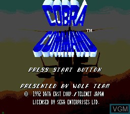 Image de l'ecran titre du jeu Cobra Command sur Sega Mega CD
