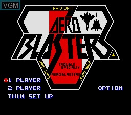 Image de l'ecran titre du jeu Aero Blasters sur Sega Megadrive