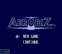 Image de l'ecran titre du jeu Aerobiz sur Sega Megadrive