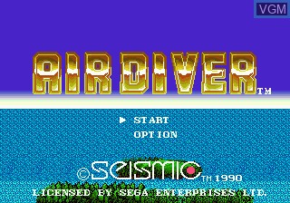 Image de l'ecran titre du jeu Air Diver sur Sega Megadrive