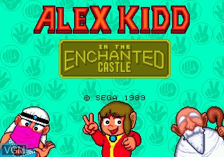 Image de l'ecran titre du jeu Alex Kidd in the Enchanted Castle sur Sega Megadrive