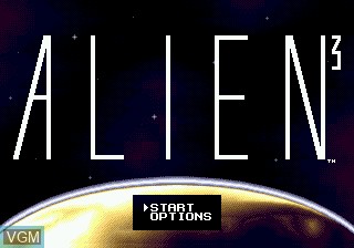 Image de l'ecran titre du jeu Alien 3 sur Sega Megadrive
