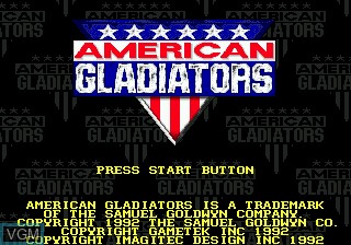 Image de l'ecran titre du jeu American Gladiators sur Sega Megadrive