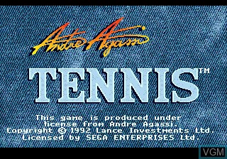 Image de l'ecran titre du jeu Andre Agassi Tennis sur Sega Megadrive