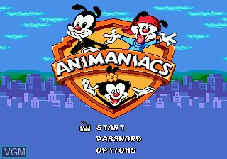 Image de l'ecran titre du jeu Animaniacs sur Sega Megadrive