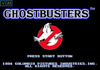 Image de l'ecran titre du jeu Ghostbusters sur Sega Megadrive