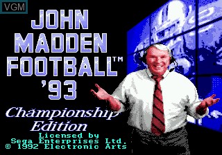 Image de l'ecran titre du jeu John Madden Football Championship Edition sur Sega Megadrive