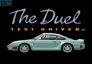 Image de l'ecran titre du jeu Test Drive II - The Duel sur Sega Megadrive