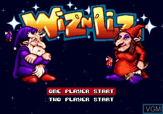 Image de l'ecran titre du jeu Wiz 'n' Liz - The Frantic Wabbit Wescue sur Sega Megadrive