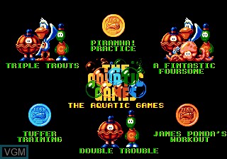 Image du menu du jeu Aquatic Games starring James Pond and the Aquabats, The sur Sega Megadrive