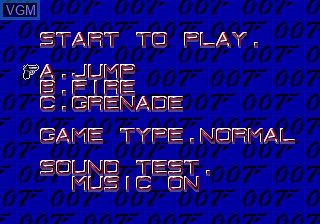Image du menu du jeu 007 Shitou sur Sega Megadrive
