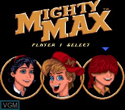Image du menu du jeu Adventures of Mighty Max, The sur Sega Megadrive