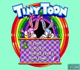 Image du menu du jeu Tiny Toon Adventures - ACME All-Stars sur Sega Megadrive