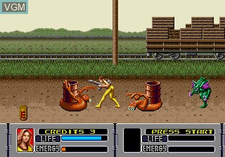 Image in-game du jeu Alien Storm sur Sega Megadrive